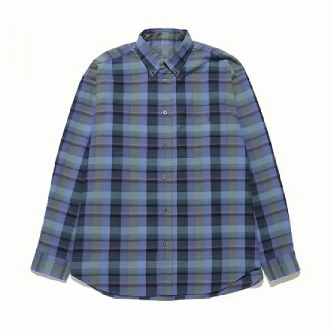 Japanese silhouette cut plaid loose function street long sleeve shirt jacket
