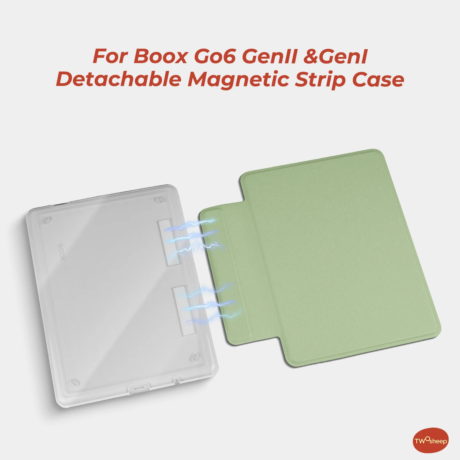 Twosheep Minimalist Solid Case Suit For Boxx Go6 Gen2 Gen II Boox Go6 Gen1 Poke7 Poke6 Poke5 Detachable Magnetic Smart Slim Foli