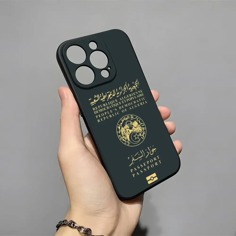 Algeria Map Flag Passport Phone Case For iPhone 17 16 15 11 12 14 13 Pro Max Mini XS XR 7 Plus 17E Air Shockproof Silicone Cover view 5