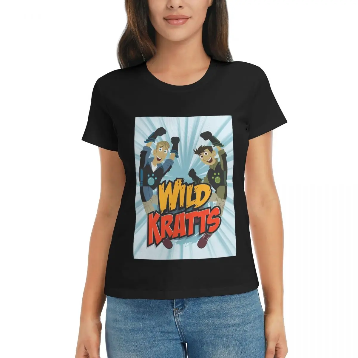 

Women T-Shirt Pattern Logo Wild Kratts Summer Short Sleeve Tees O-Neck Cotton T Shirts Clothes Tops Streetwear