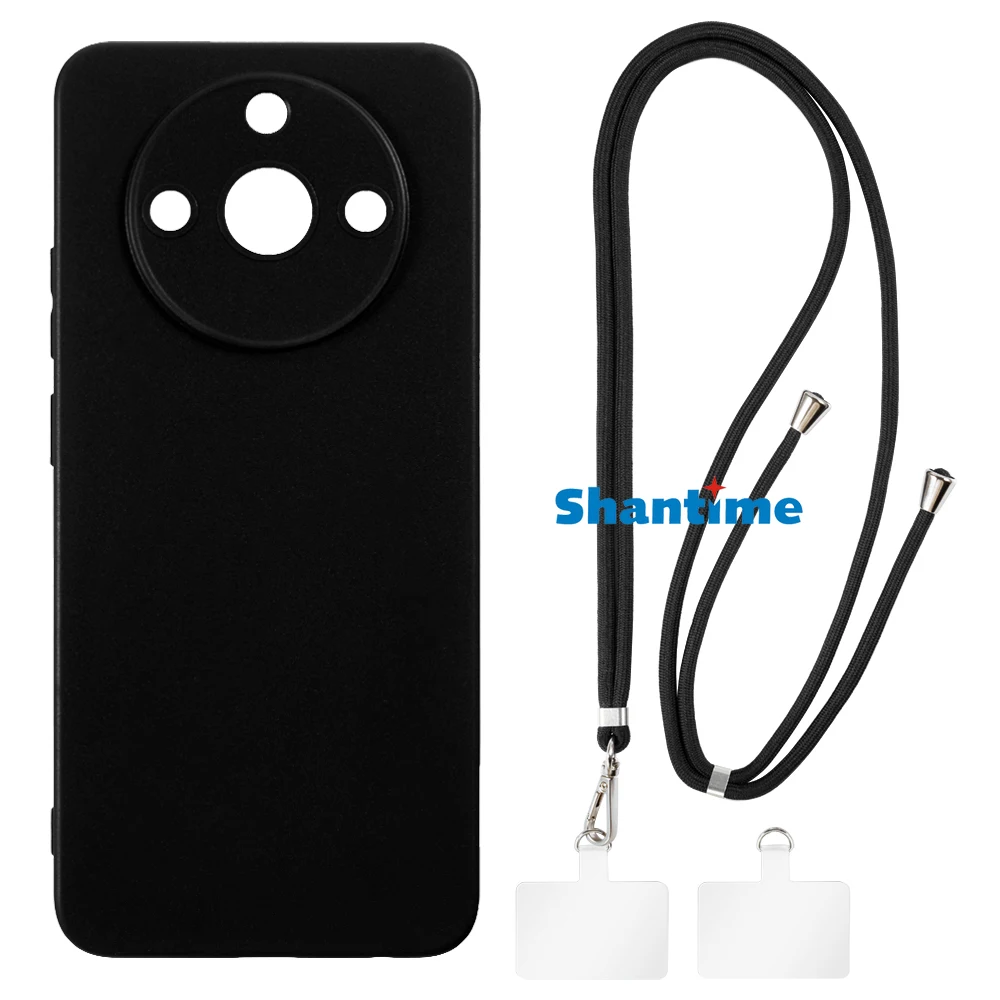 Suitable for OPPO Realme 11 5G China RMX3751 Case + Ajustable Neck/Crossbody Lanyards and Spacers, Silicone TPU Cover with Soft