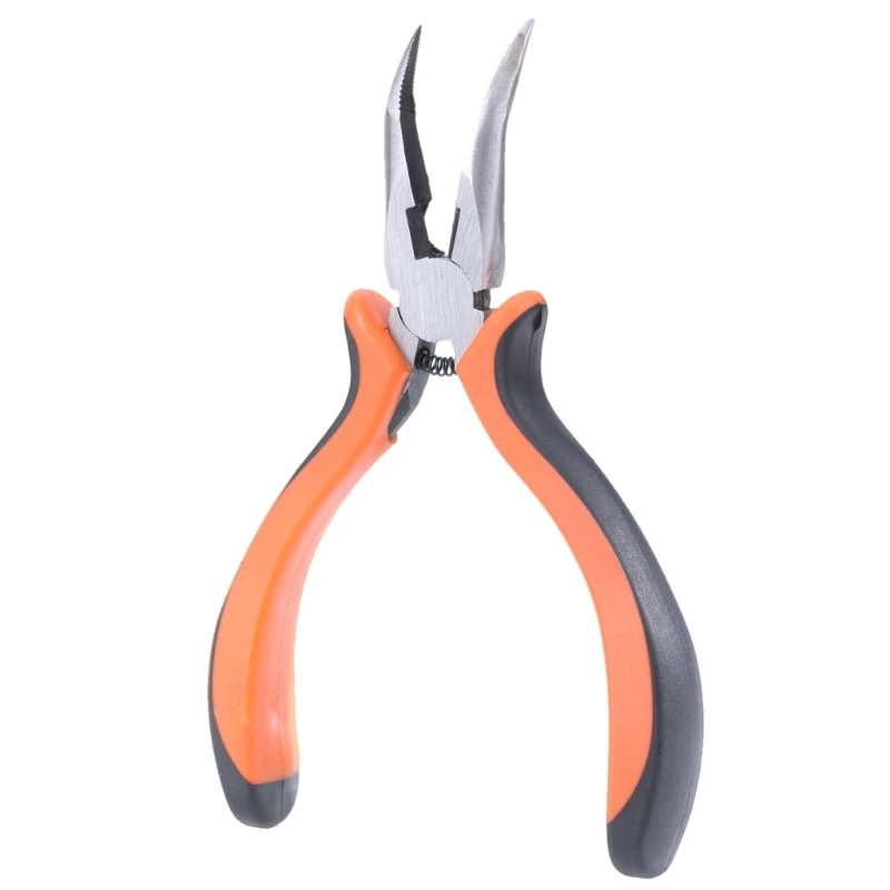 Spring Loaded Curved Nose Pliers Easy Grip for Chicken Bone Deboning Hand Tool