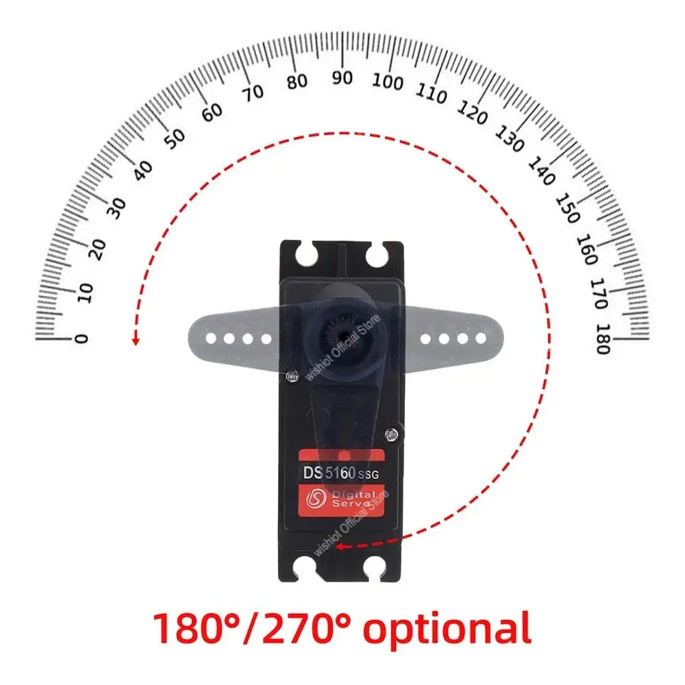 Servo numérique robotique RDS3225, engrenage en métal, 180 degrés, double arbre, étanche IP66, montage en U long ou court droit, 25kg, 6V