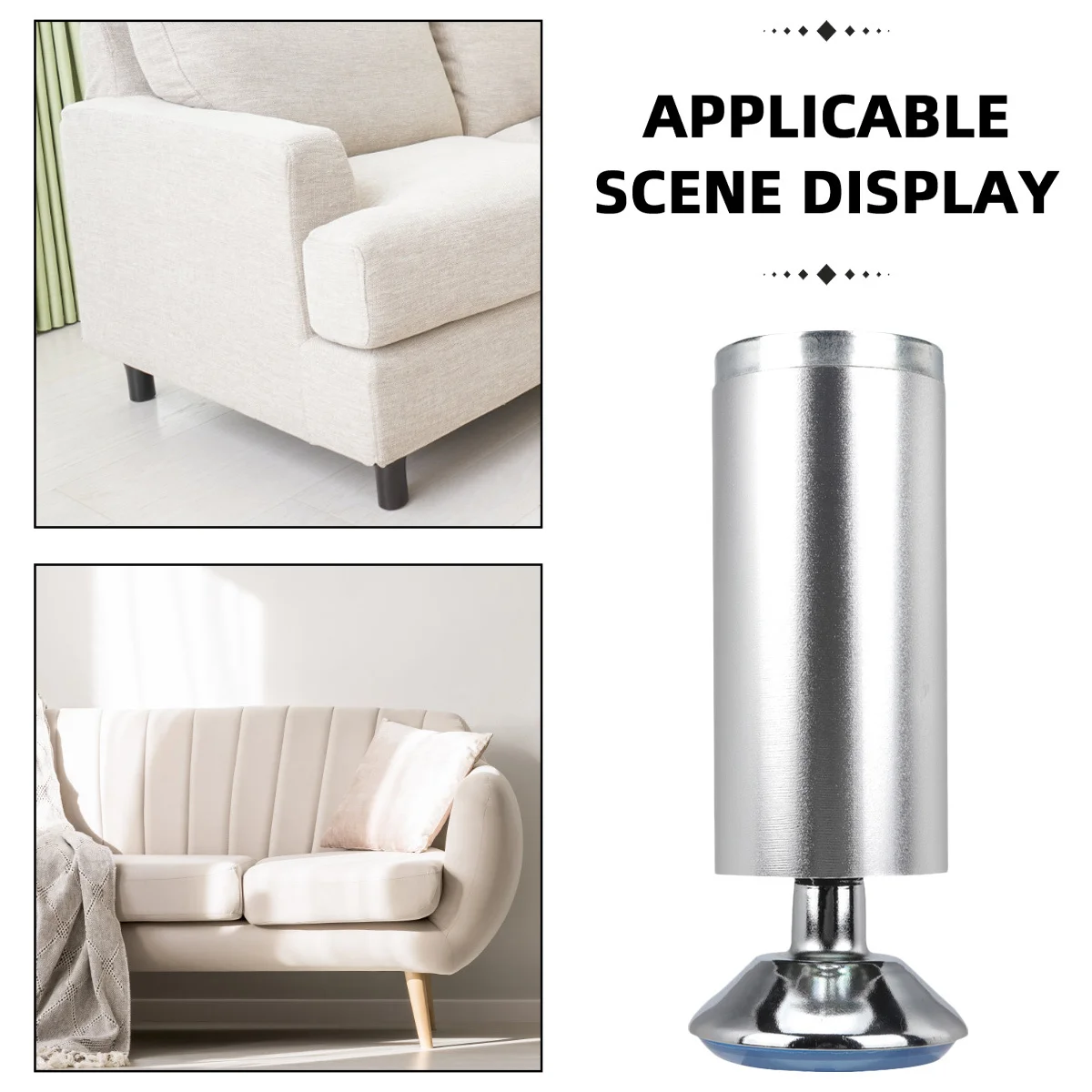 4Pcs Cabinet Legs Aluminum Alloy Furniture Feet Adjustable Height Sofa Table Bed Support Heavy Duty Non-Slip Floor Protector