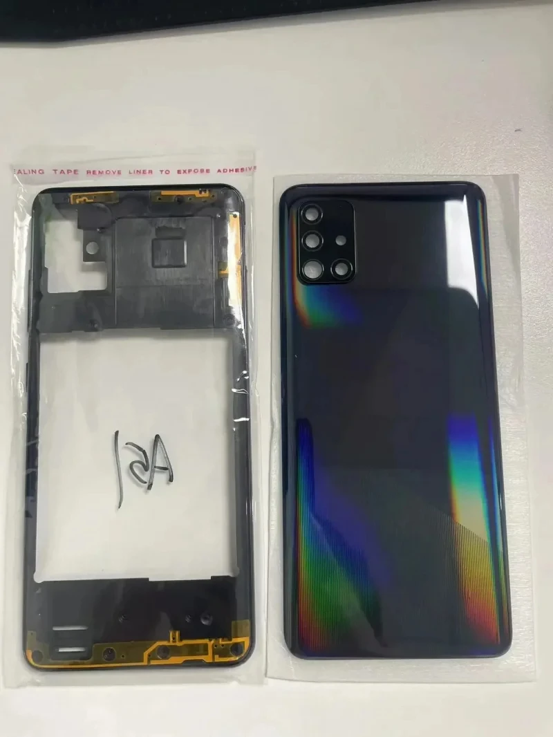 Full housing case For Samsung Galaxy A71 2020 A715 a715f A51 A515 middle frame battery back cover rear door camera lens image 5