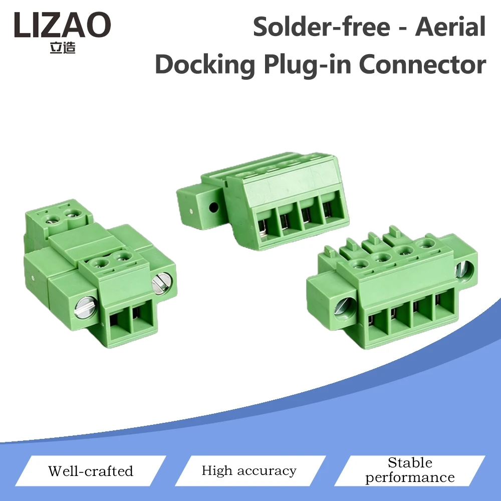 5.08mm Pitch Green Plug-in Terminal Block Connector Solder-free Docking Socket Plug 2P-24P Removable Terminal Connector