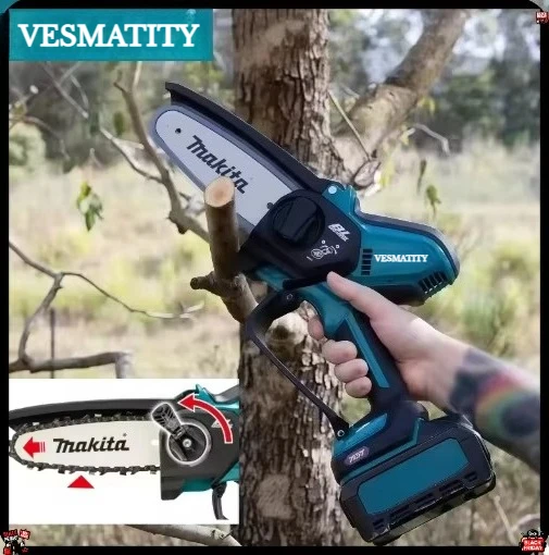 6Inch Chain Saw Electric Saw Handheld Portable Wood Logging Chainsaw Garden Pruning Wood Power Tool For 18V-20V Battery