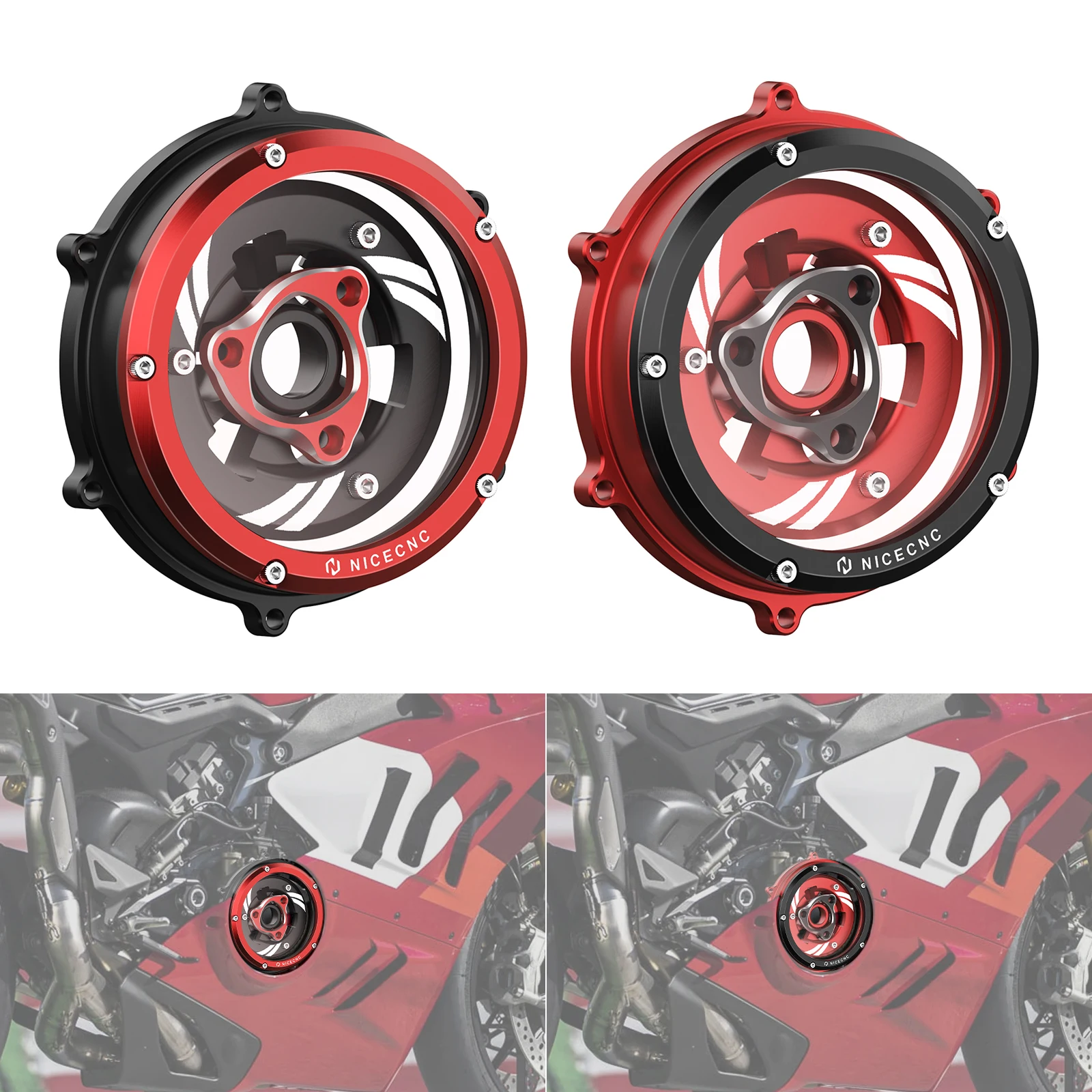 

For 2020-2023 2024 Ducati 955 Panigale V2 Transparent Clutch Cover for Ducati 959 Panigale 2016-2019 1299 Panigale S 2015-2017