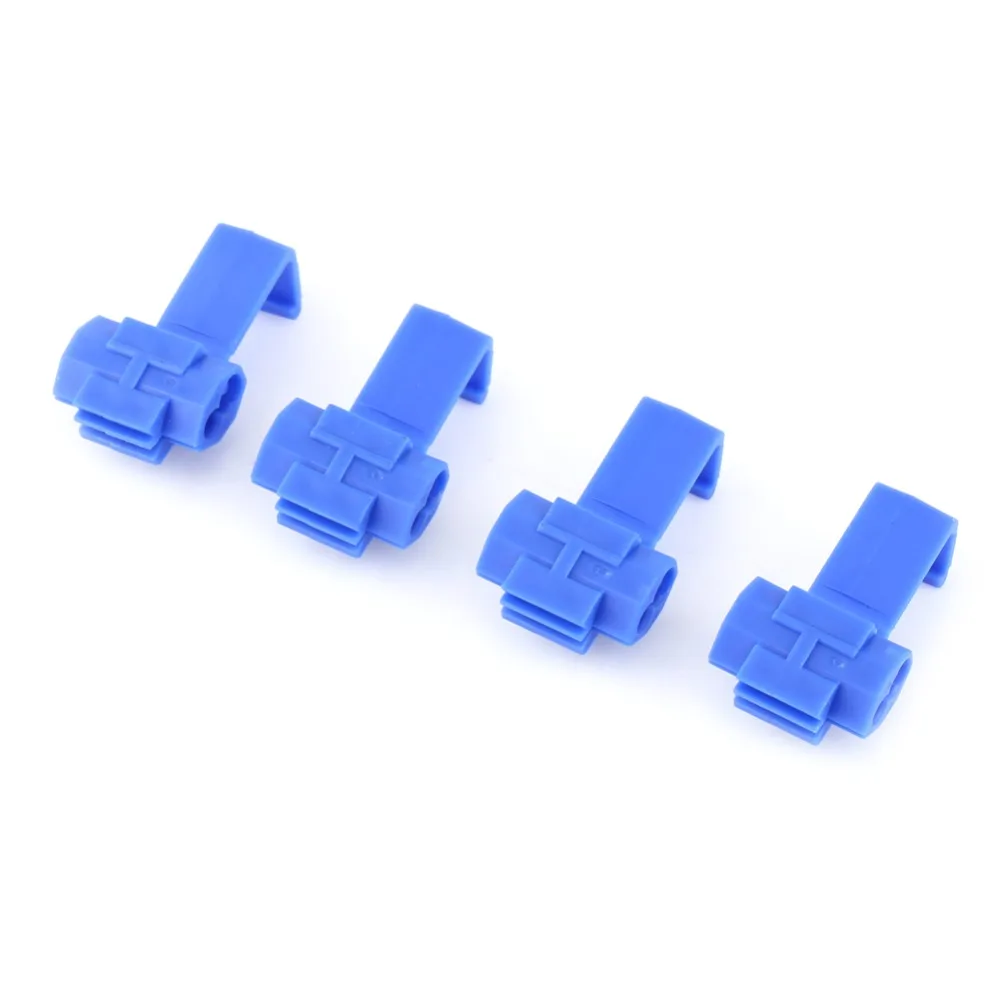 50PCS Lock Wire Electrical Cable Connectors T-Tap Type Blue Quick Splice Connectors Insulation Displacement 0.75 to 2.5mm²
