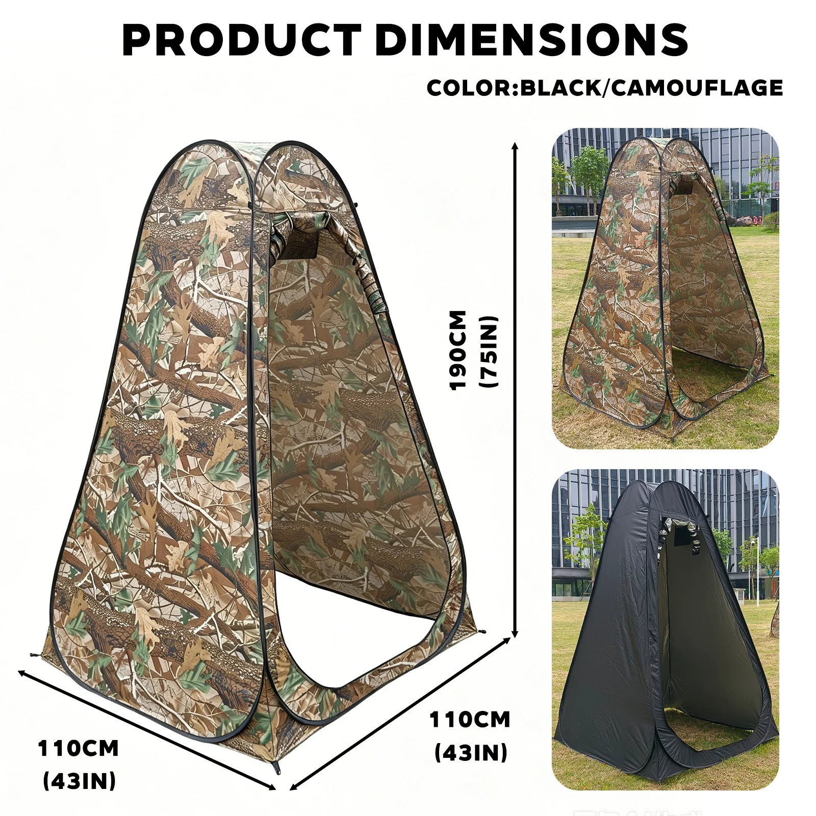 Quick Pop‑Up Privacy Shelter Tent, Waterproof Portable Outdoor Shower Changing Room for Camping Beach Outdoor Bathing