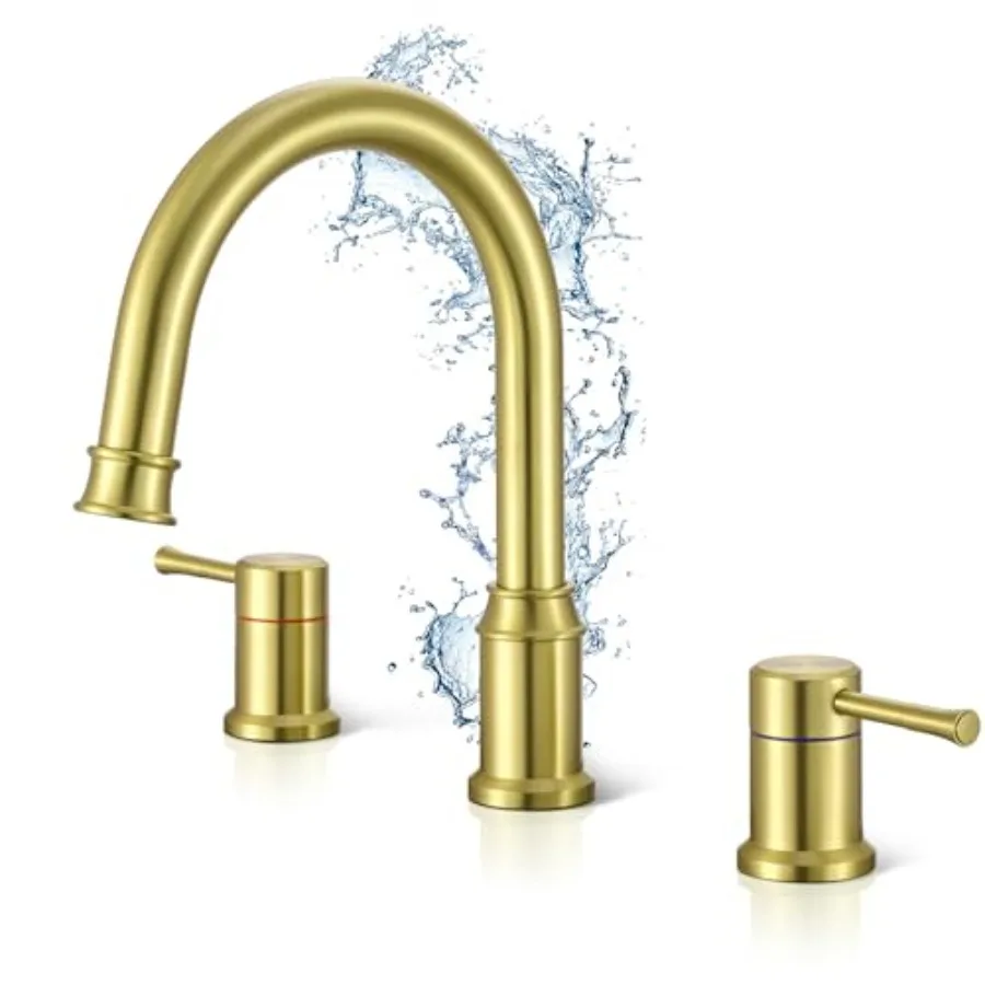 

Высокопроизводительный смеситель для ванны Roman с поворотным изливом на 360° - 3-отверстный смеситель для ванны с широким монтажом на бортик, с клапаном, простой в установке, прочный