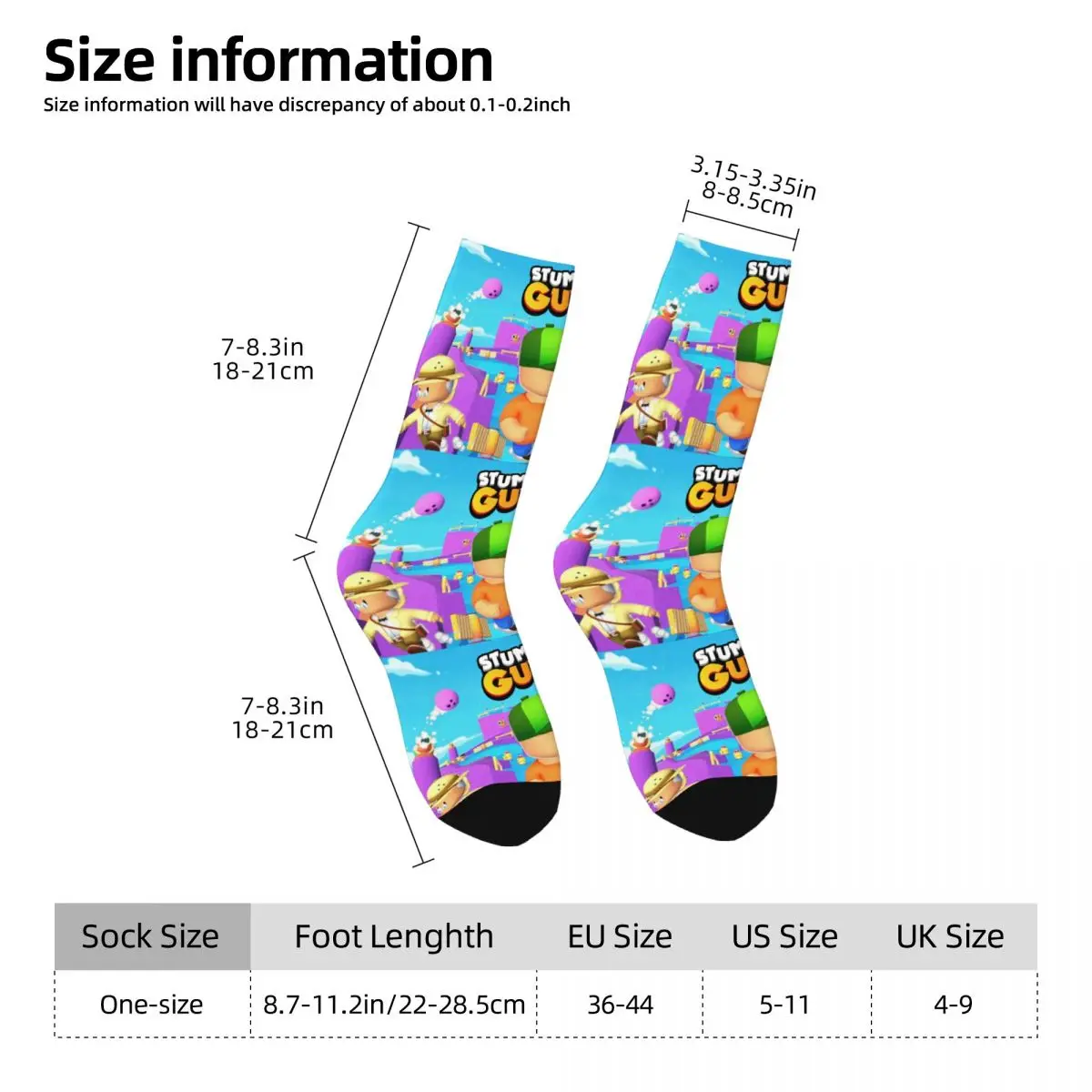Classic Stumble Guys Game Socks Harajuku Sweat Absorbing Stockings All Season Long Socks Accessories for Unisex Gifts