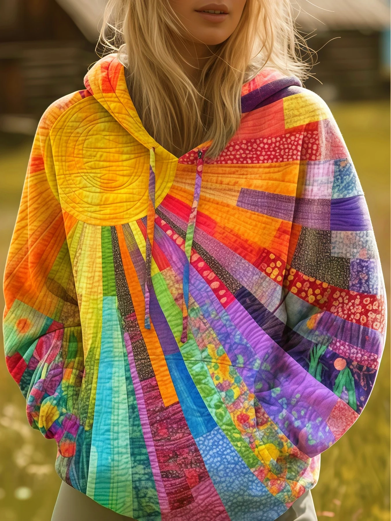 Women's Hooded Hoodies 3D Print Graphic Rainbow Casual Boho Casual Sweatshirts Pullovers Streetwear Women's Clothing Fall Winter