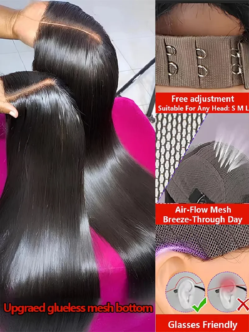 Cheap Straight Lace Front Wigs Human Hair Bone Straight Wig Raw Glueless Brazilian Wigs On Sale 36 Inch 5x5 HD Lace Closure Wig