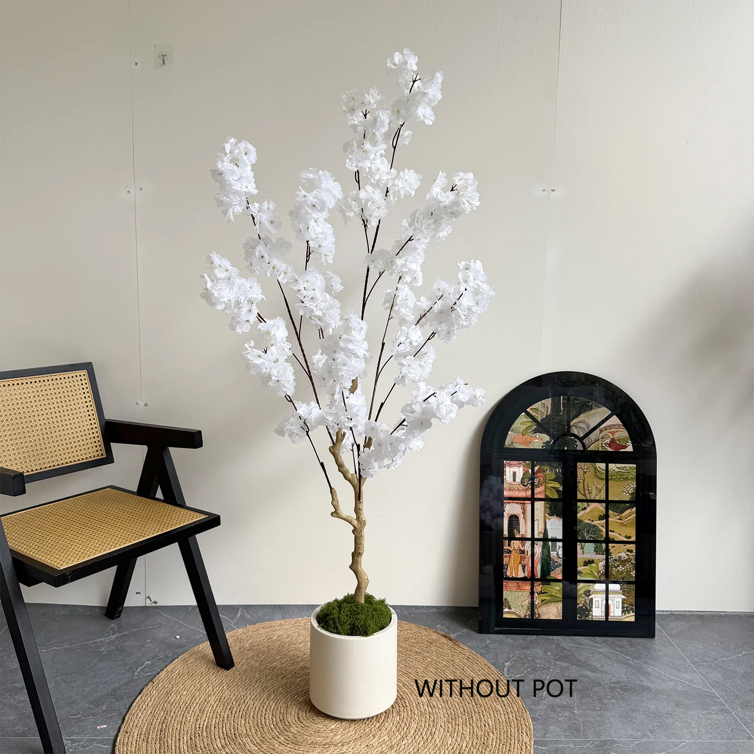 

Artificial Cherry Blossom Tree Decor, Fake Silk Flower Plant Indoor, Sakura Tree Realistic Faux Cherry Tree Trunk