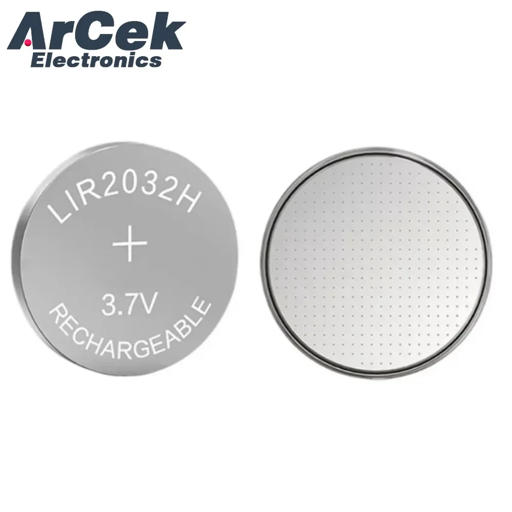 5PCS LIR2032H 3.7V 70mAh High Capacity Rechargeable Button Battery for Car Remote Watch Toy Lithium Batteries Coin Cell CR2032