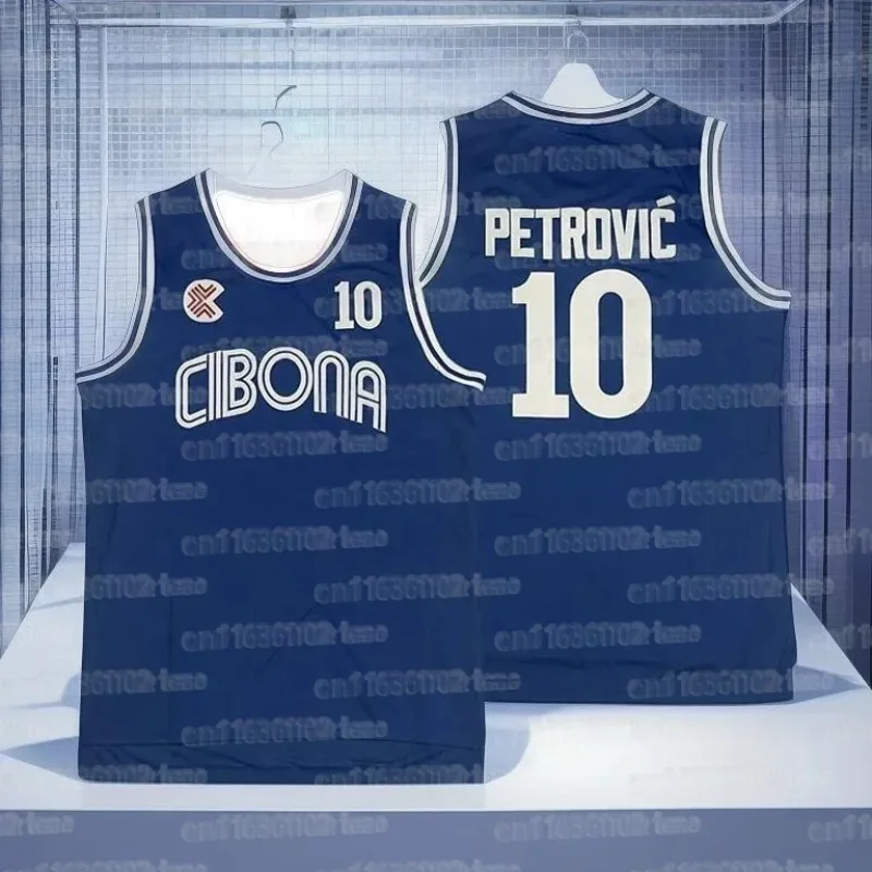 CIBONA Basketball Suit # 10 Petrovic Outdoor Sports Vest, 3D Printed Breathable Quick Drying Suitable for Sports Fans' Families
