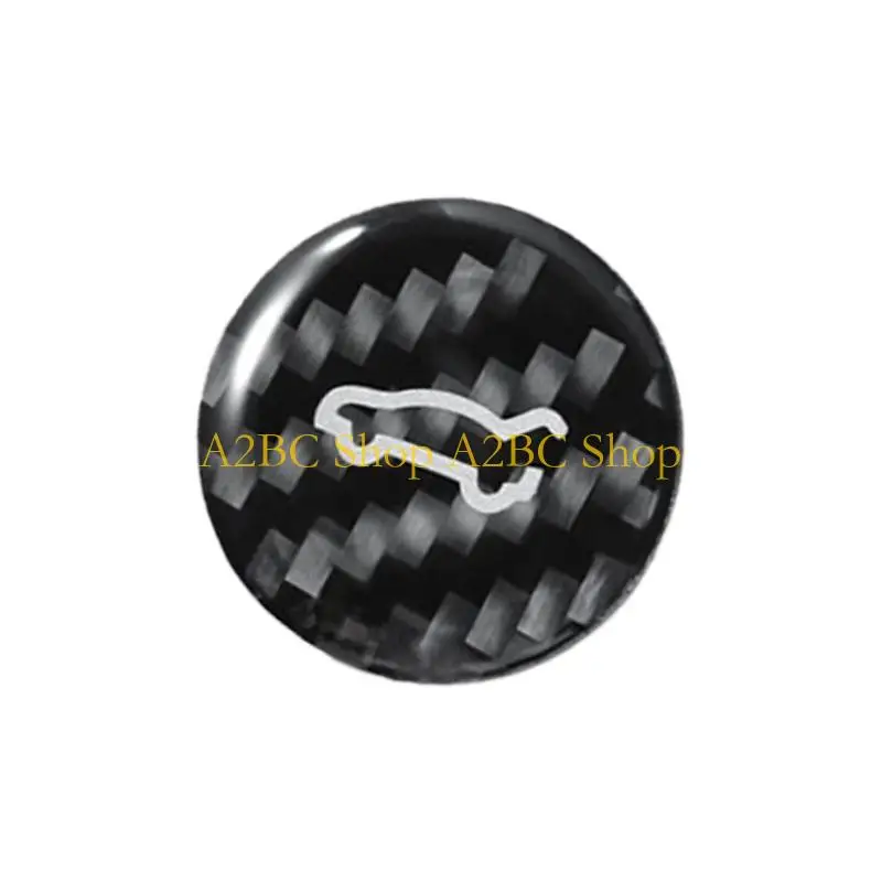 A2BC High Performances Car Trunk Button Cover Carbon Fiber Trunk Reminder Sticker
