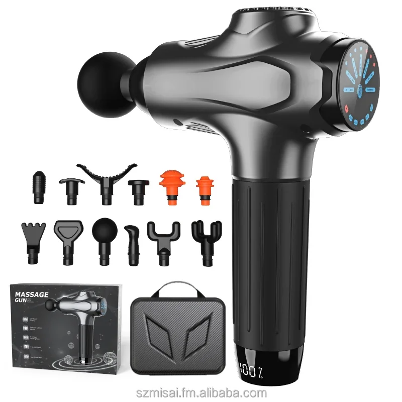 

12-массажные головки, товары для здоровья, массажный пистолет, вибрационный массажер для глубоких тканей, фасциальный пистолет