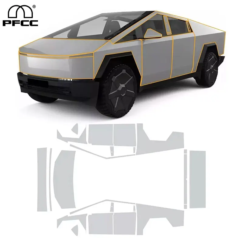

PPF PreCut пленка для кузова автомобиля для Tesla Cybertruck 2024, цветная пленка для всего кузова автомобиля, антикоррозийная, коррозионная, наклейка для автомобиля, краска
