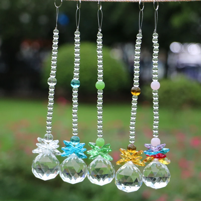 Crystal Ball Prisms Suncatcher Chandelier Crystals Pendants DIY Bead Pendant Curtain Hanging Ornament Garden Suncatchers