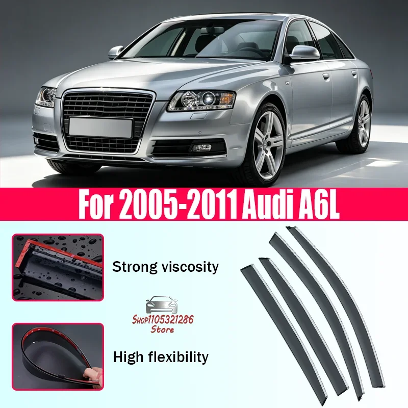 

Подходит для Audi A6L 2005-2011 годов выпуска, ветровики для окон, литые ветровики, высококачественные дождезащитные полосы, дефлекторы для окон.