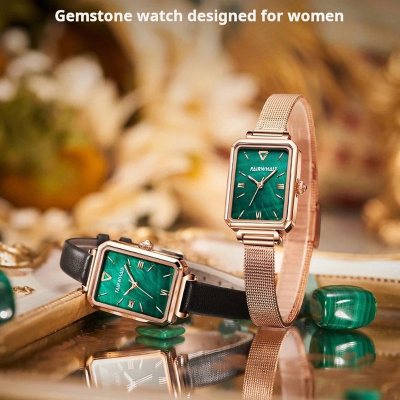 Mark Fairwhale Women Green Quartz Watches Fashion Casual Ladies Dress Mesh Wristwatch Minimalist Popular Waterproof reloj mujer