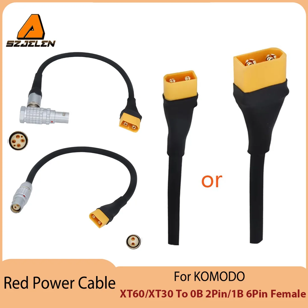 Hot Sale XT60/XT30 Male To RED Camera Power Cable For KOMODO X/V-RAPTOR/DSMC2/DSMC3/DJI Ronin 4D 1B 6Pin/0B 2Pin Female Plug