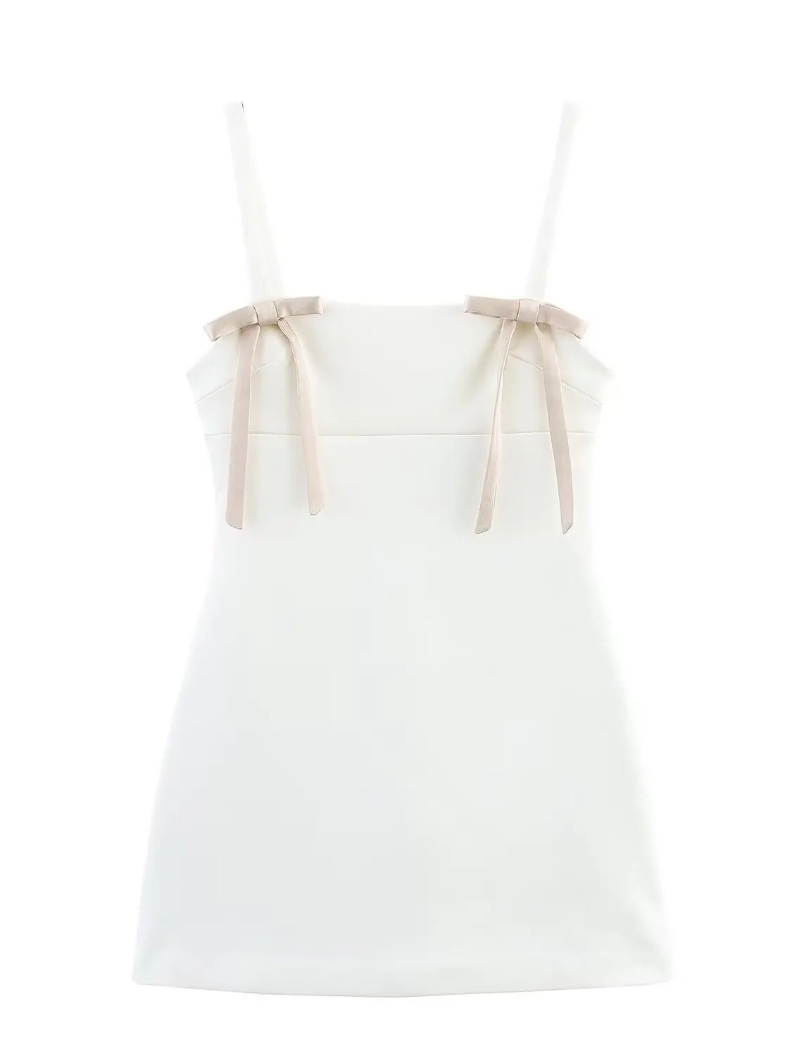 เสื้อสายเดี่ยวผ้าไหมซาตินแต่งปมสำหรับฤดูร้อน เอวกลาง ผ้าถัก ไม่มีแขน