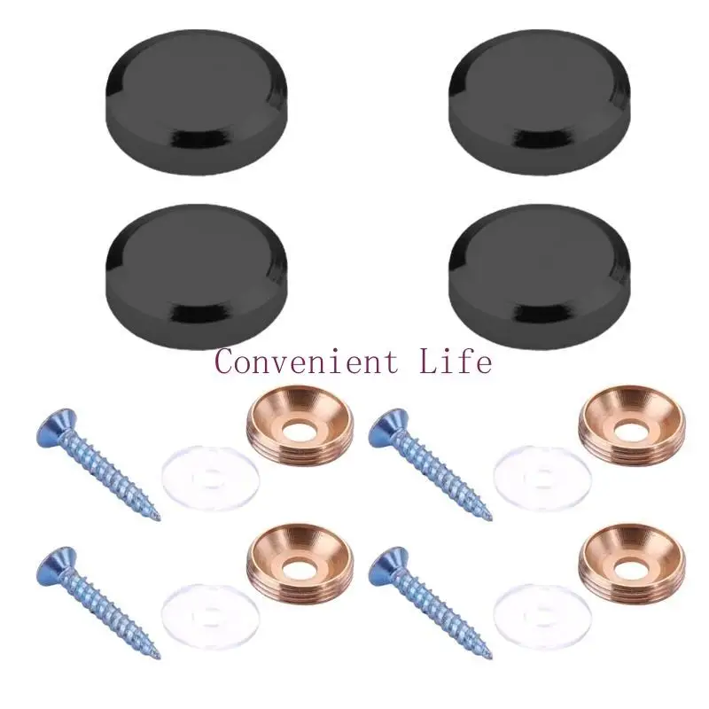 L1EE 4 قطع مرآة تثبيت المسامير قبعات زخرفية مسطحة لوحات تزيين الأظافر #5
