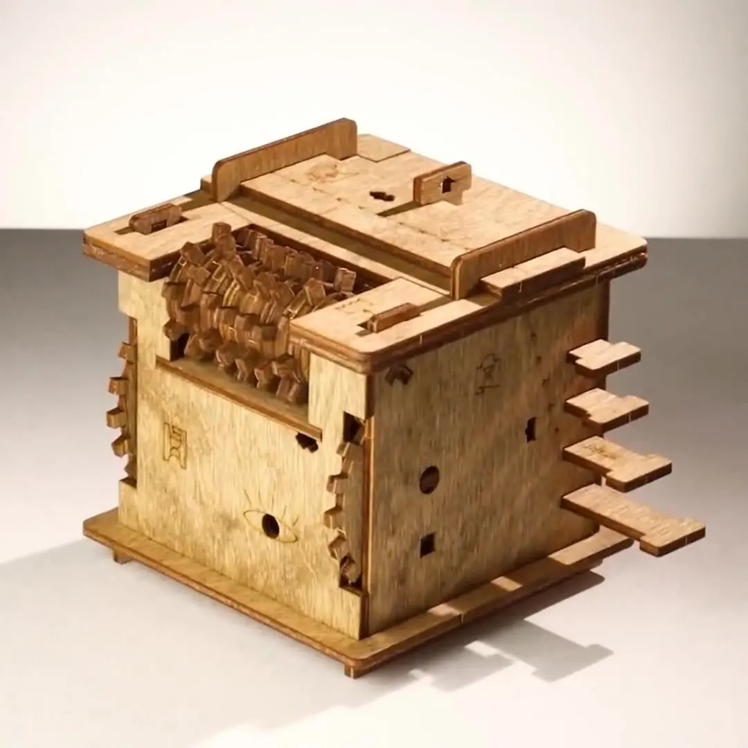 Suitable for Cross-border Amazon hot-selling decryption box password lock wooden solution password lock mechanism box tenth-leve