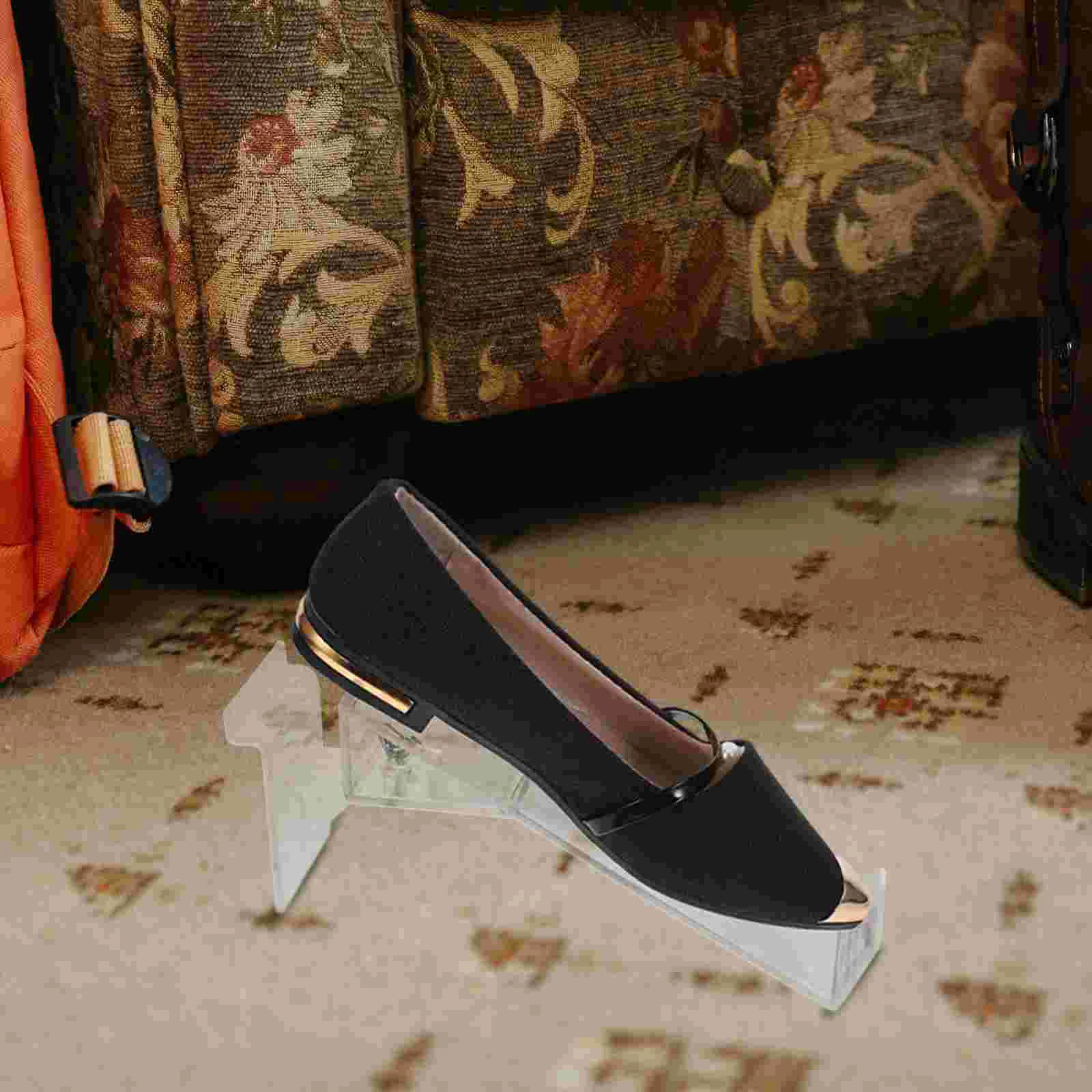 2 Pcs Shoe Rack Clear Display Stand Small 2550X1000X700CM Holders Transparent Plastic