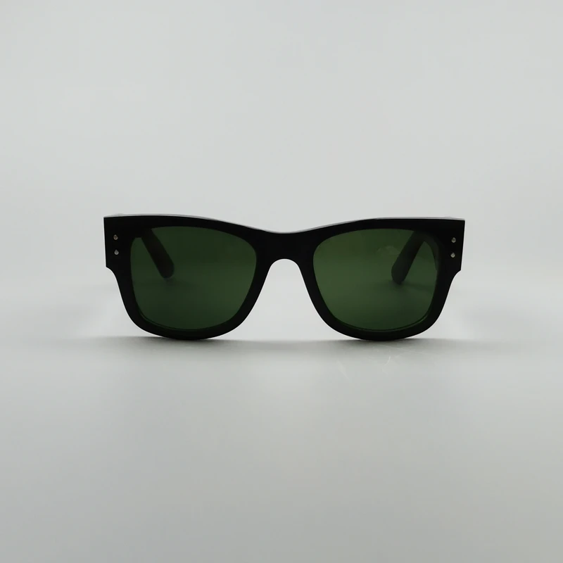 Retro Acetate Glass Lens Sunglasses 0804S Wide Legs Rectangular Men's Glasses UV400 Green G15 Fashion Black Glasses for Driving