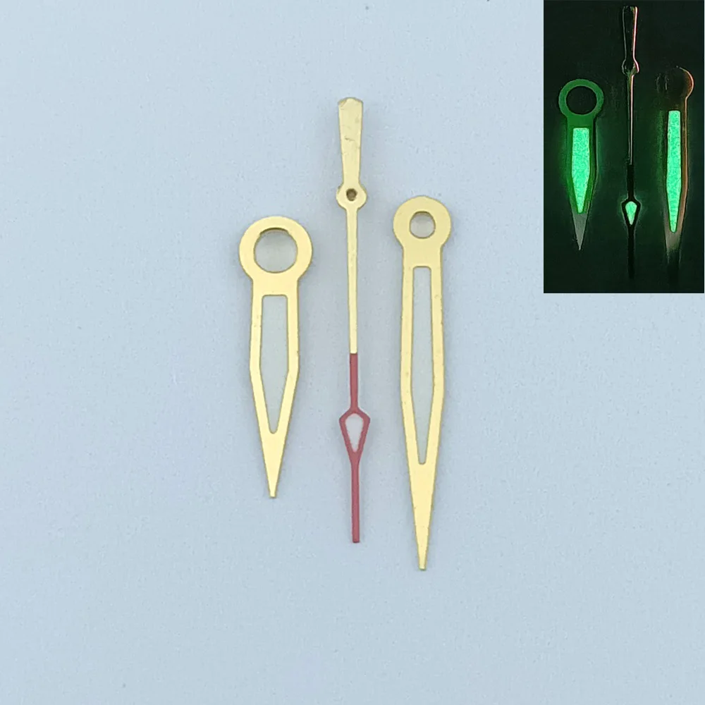 ساعة يد مصقولة nh35 باللون الأزرق والأخضر ومؤشر ساعة مضيء 7*11*12 عقارب ذهبية وفضية وردية ﻿