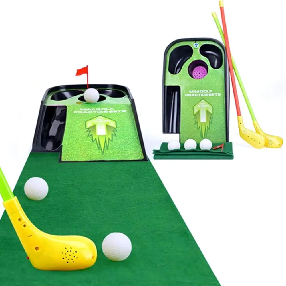 Indoor golf putter trainer set portable golf practice putter pad golf putter green fairway trainer track aid indoor sports toys