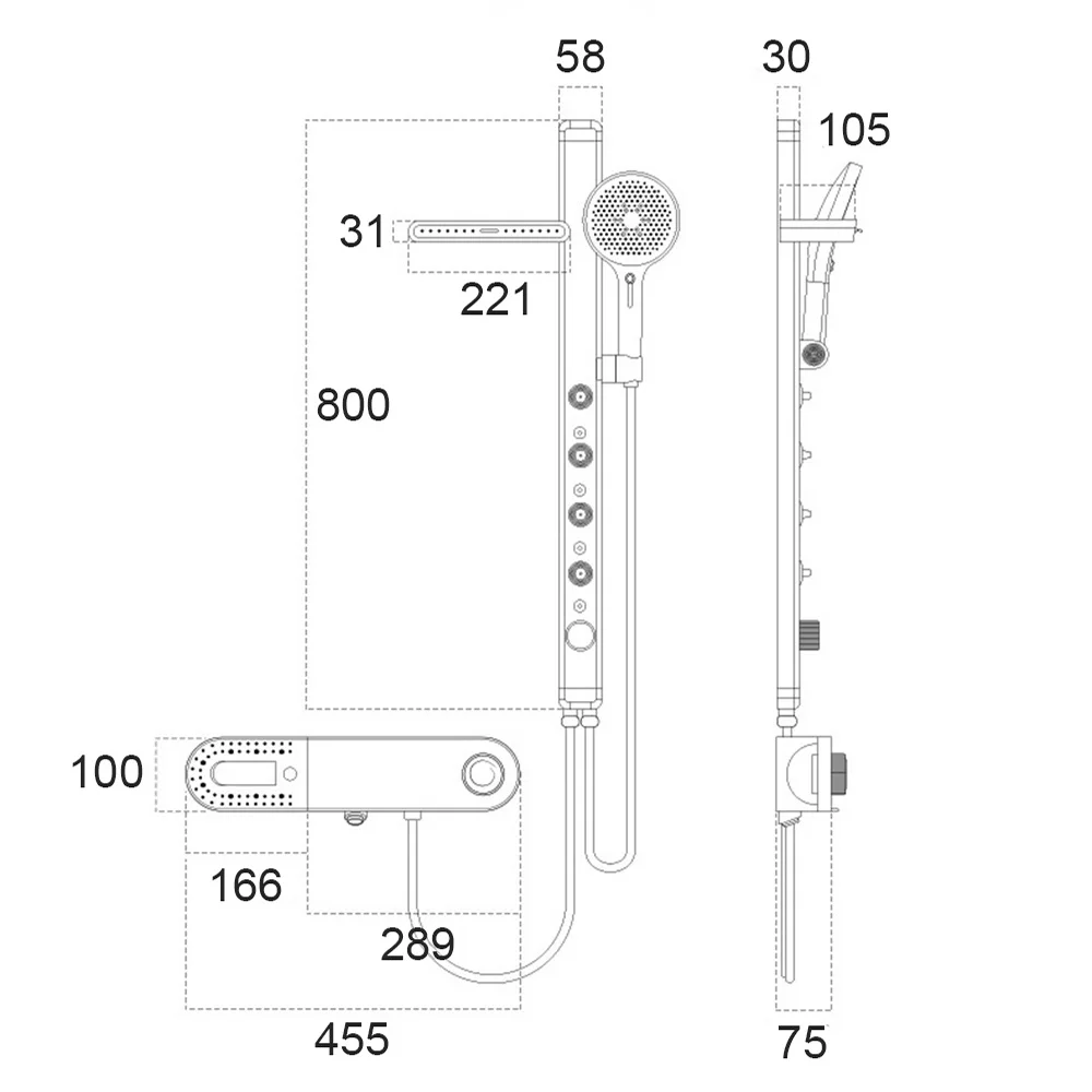 Luxury Back Jet Massage Shower System SPA Complete Bathroom Faucet Full Set Rainfall Bathtub Mixer Taps Waterfall Showers Column