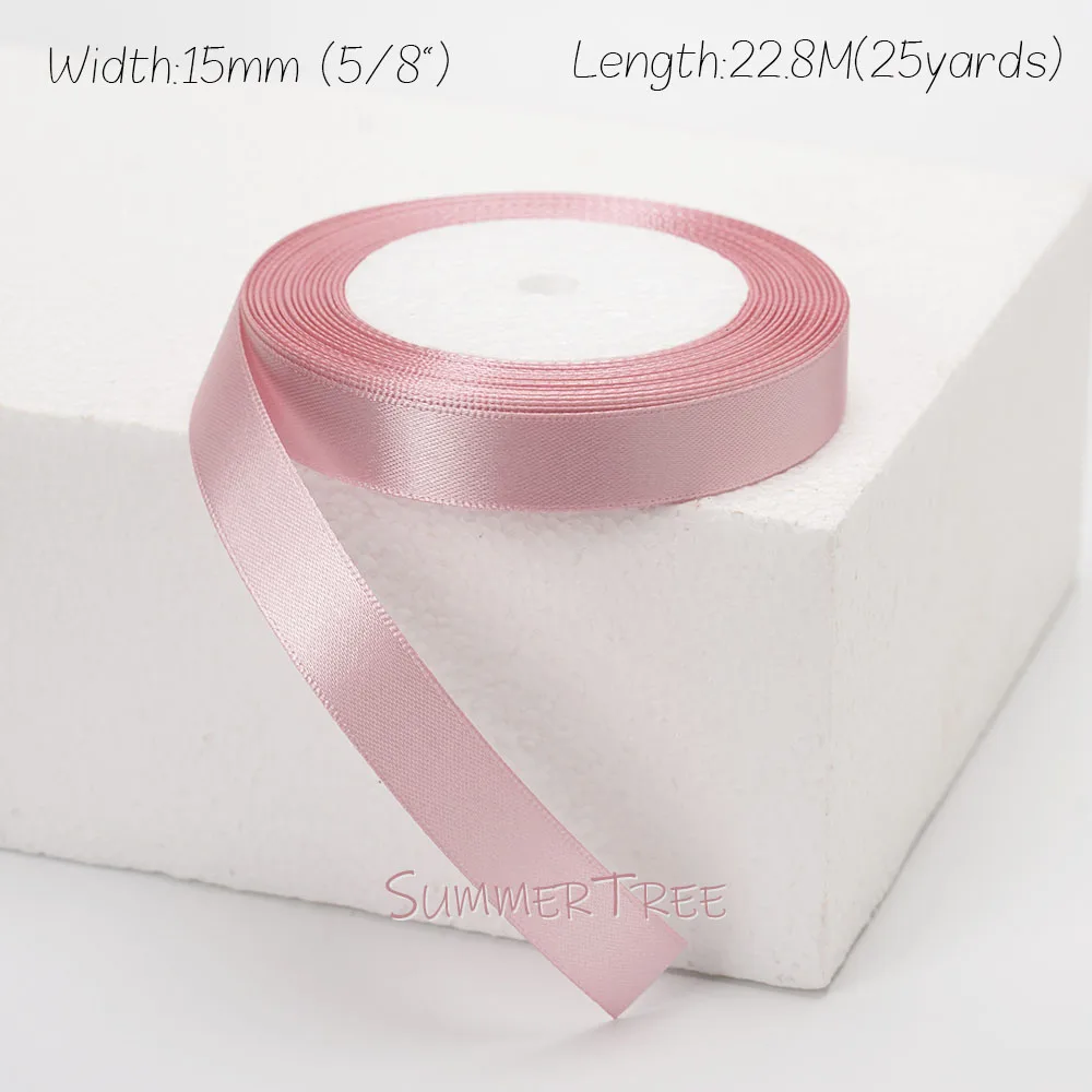 Zartrosa Seidensatinband 25 Yards 22,8 Meter 6mm 10mm 15mm 25mm 38mm 50mm Hautfarbenes Rosa für Handgemachte DIY Geschenkverpackung Dekoration – Detail 11