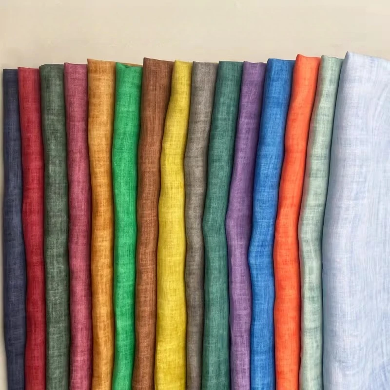 Summer Thin 100% Ramie Fabric Pure Hemp Breathable Moisture Absorption Fabric High Quality Clothing Fabric Dress Pants Material