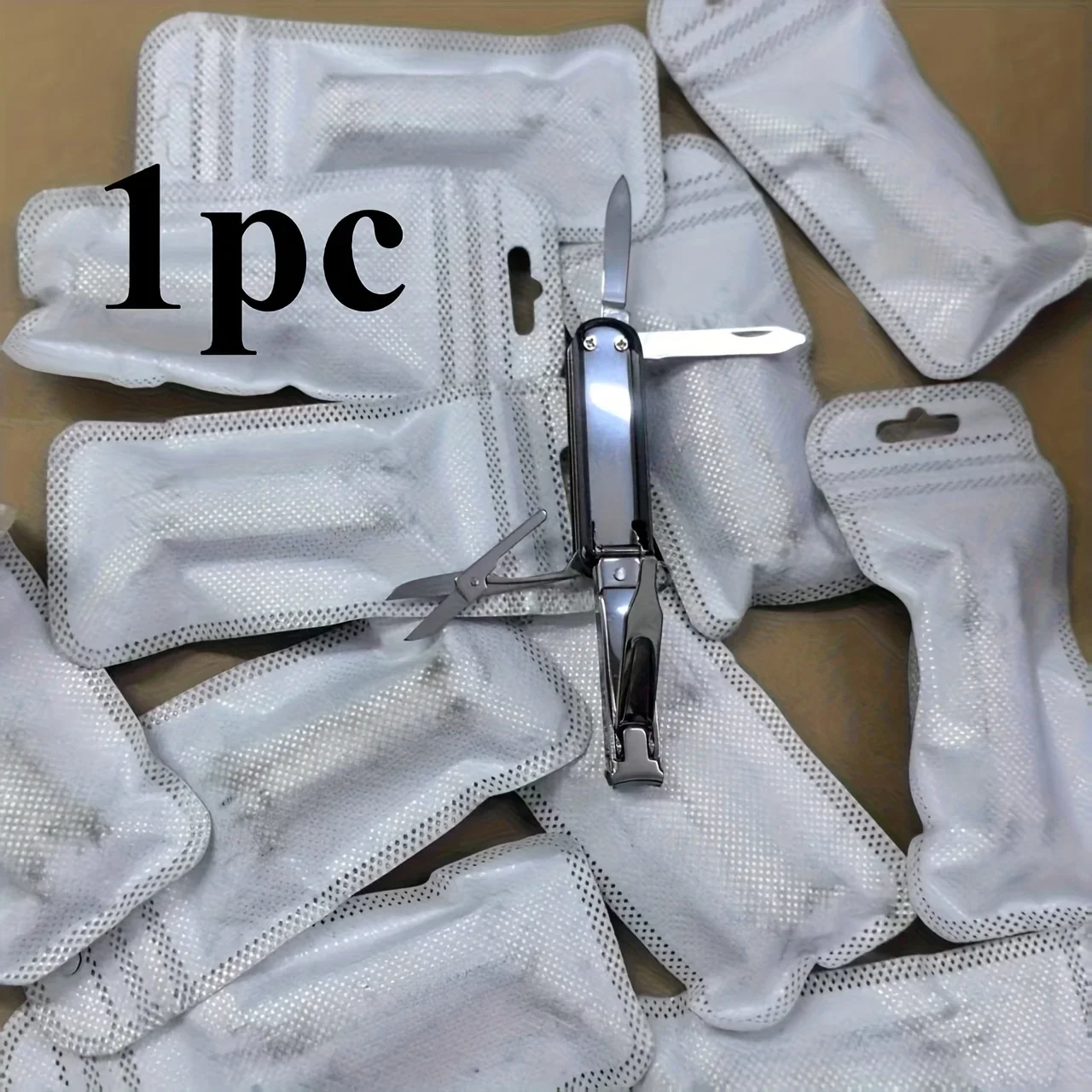 Multifunctional Stainless Steel Nail Clippers Six Functions Nail Files Bottle Opener and Small Scissor Portable Tools Manicure