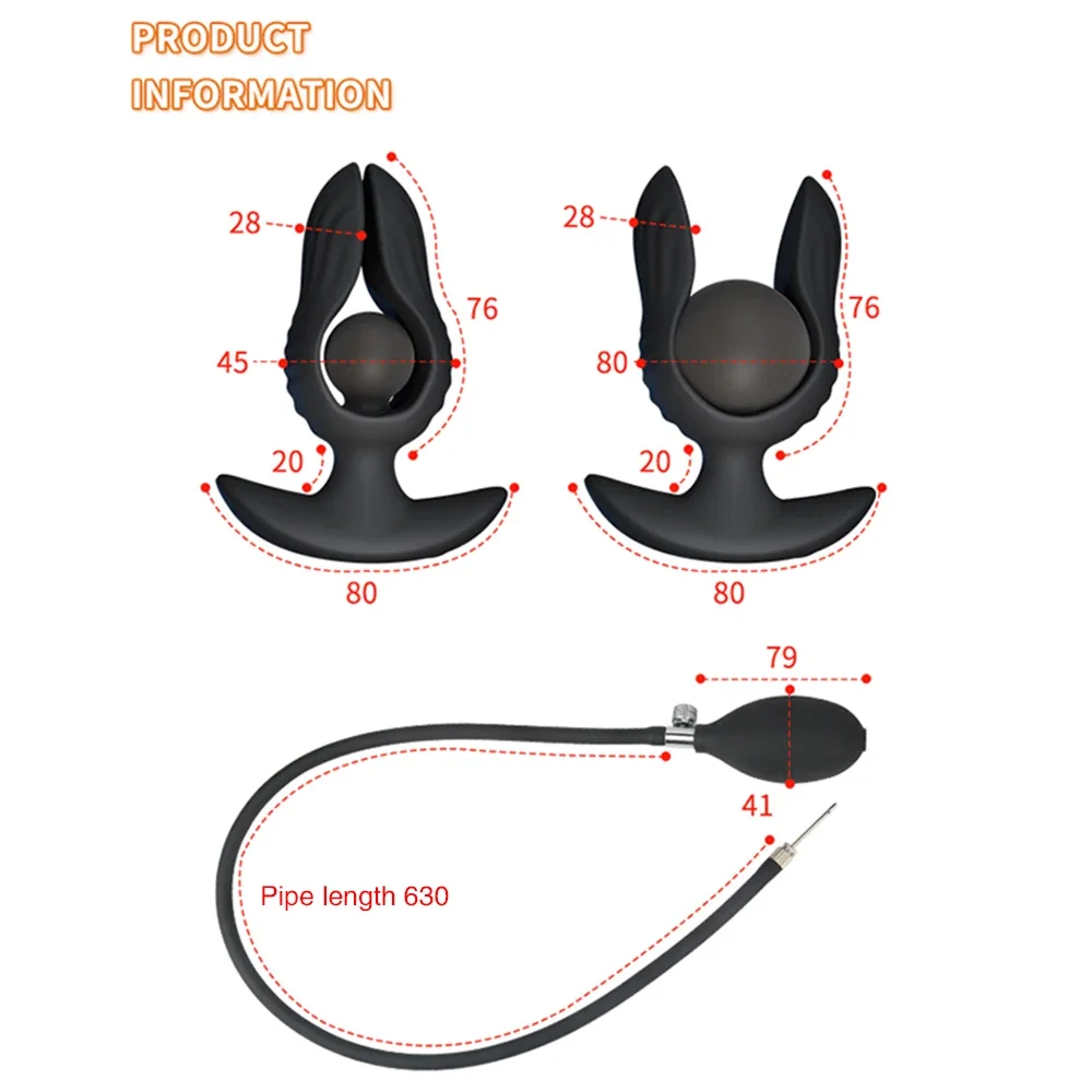 Inflatable Butt Plug Anal Vibrator Prostate Massager Vaginal Dilator G Spot Expansion Stimulator 10-Frequency Vibration Sex Toys