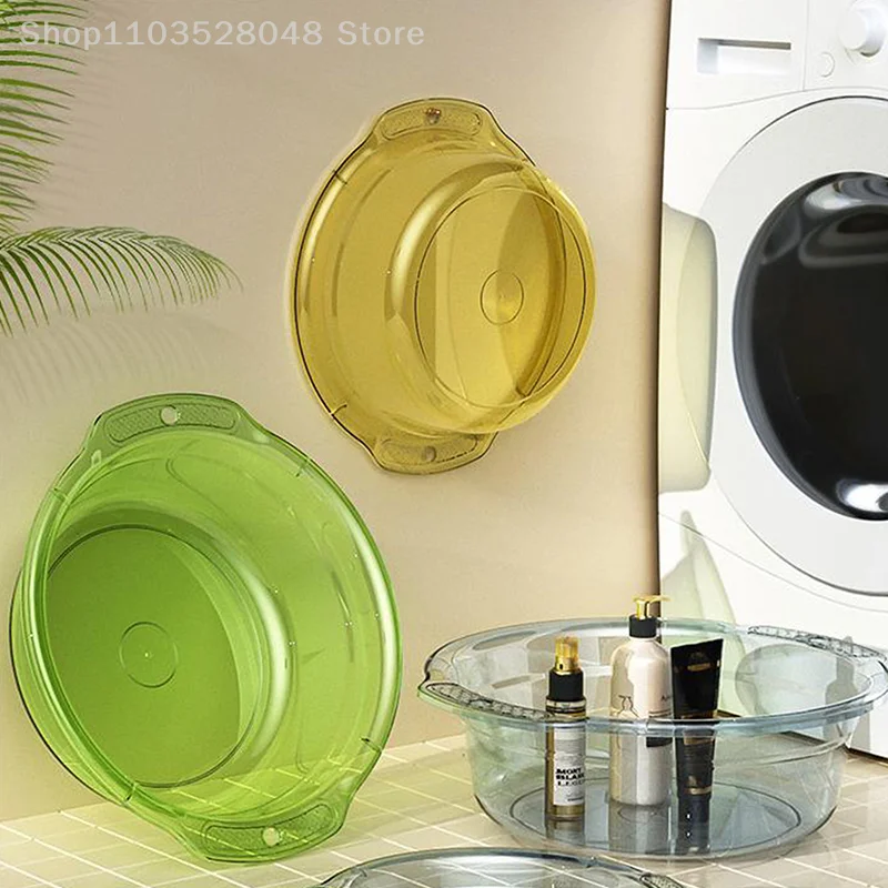 1PCS Transparent Washbasin Dormitory Student Washbasin Portable Travel Plastic Basin Household Water Basin