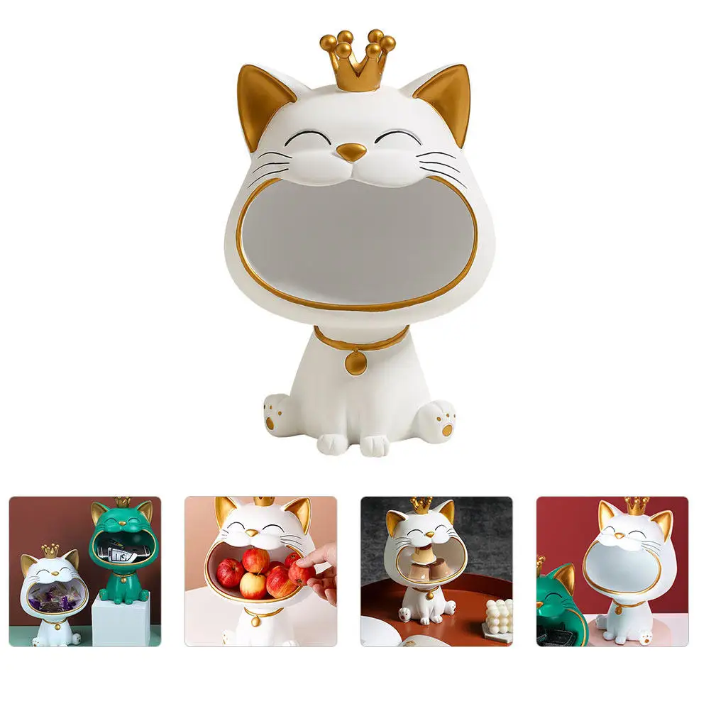 1 pcs Tags Key Keys Storage Halloween Christmas New Year Desk Storage Tray Cat Tray Decoration Cat Desktop Organizer Decor Trays