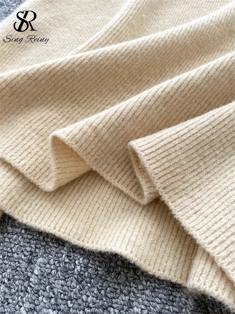 Set di due pezzi in Cashmere da ufficio Casual elegante da donna autunno inverno Cardigan lavorato a maglia con bottoni Set di maglioni con gonna sottile elastica per le donne