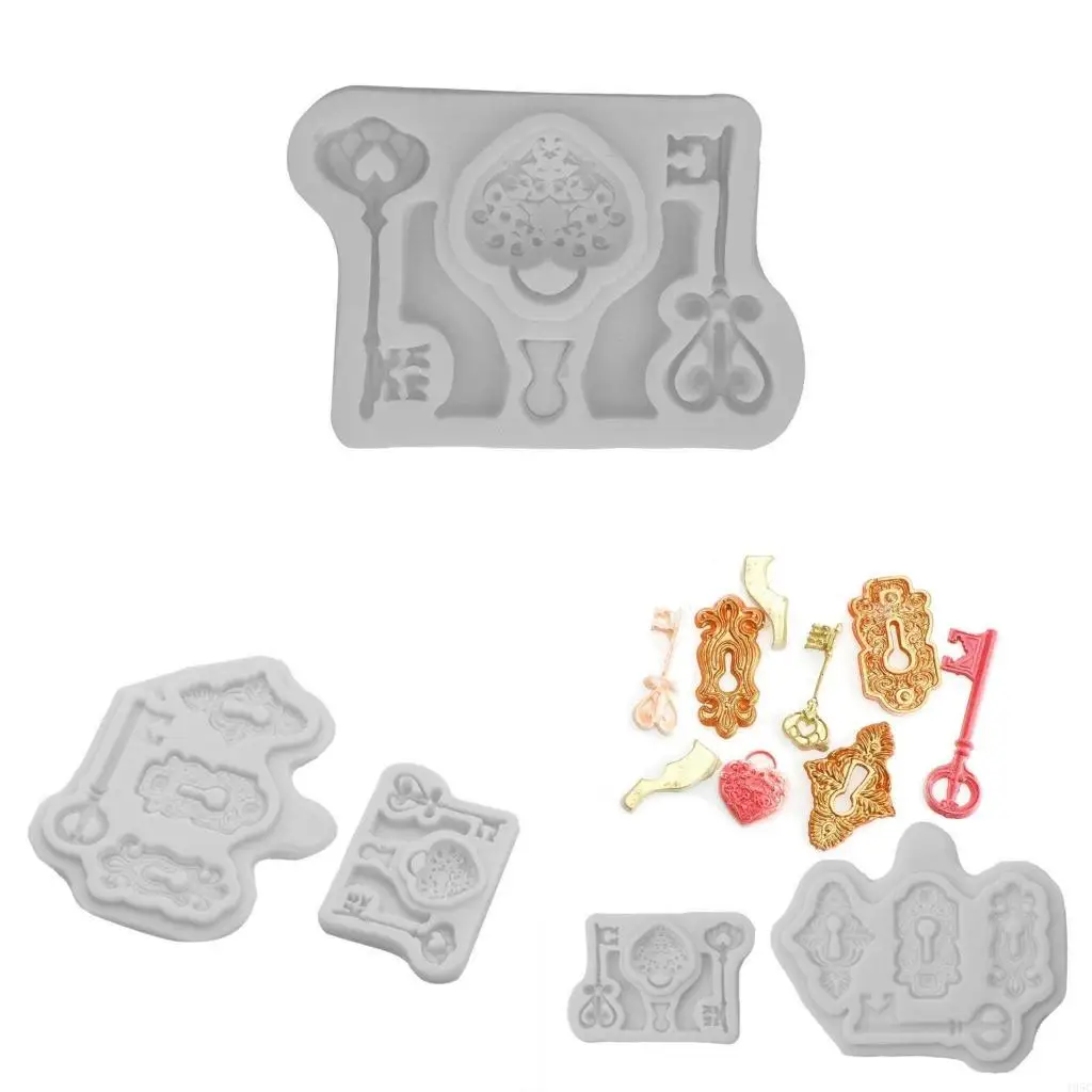 195C 2Pieces for Key Lock Silicone Mold Luggage Tag Pendant Candy Epoxy Craft Decor C