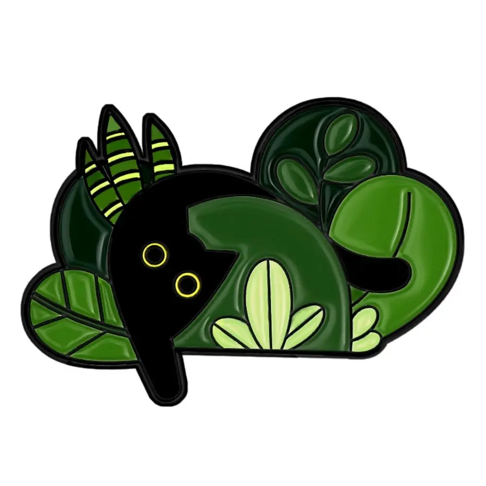 Cartoon Black Cats Enamel Pins Cute Metal Big Eyes Kitten Brooches Korean Style Creative Floral Animal Lapel Badges Best Friends