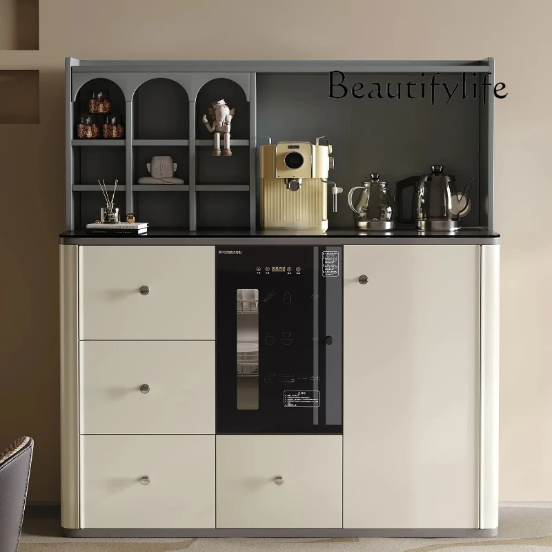 

Kitchen Solid Wood Dining Side Cabinet Living Room Tea Cabinet Kettle Integrated Water Bar Smart