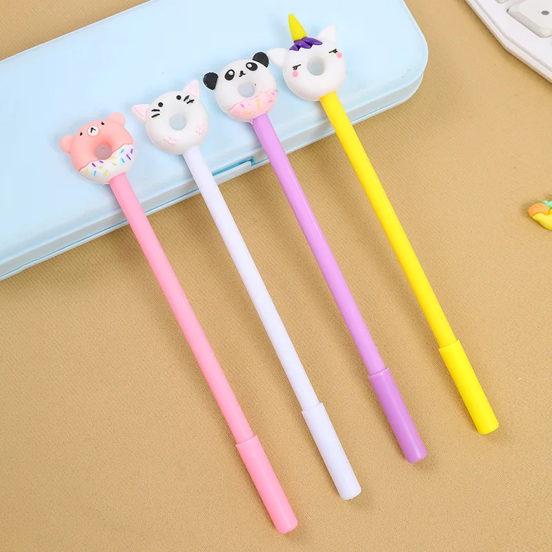 

12 шт., стереофоническая ручка с рисунком панды, пончика, 0,5 мм, нейтральная ручка, декомпрессионная ручка, студенческий приз, канцелярские товары, магазин, подарок