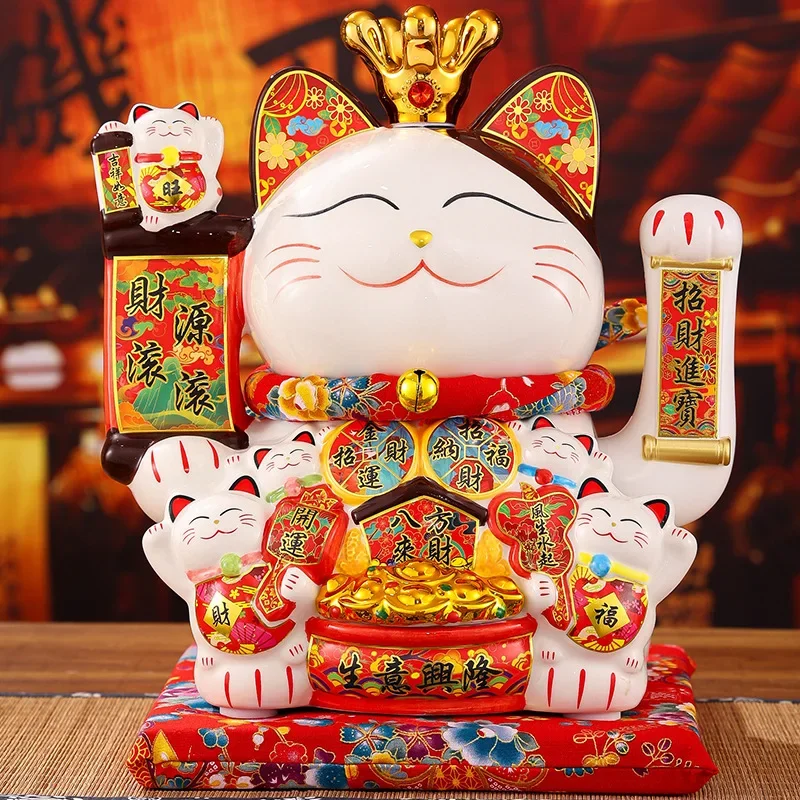 Large ceramic decorative figurines Cashier desk decoration Lucky cat home decor accessories Fortune cat living room decoration