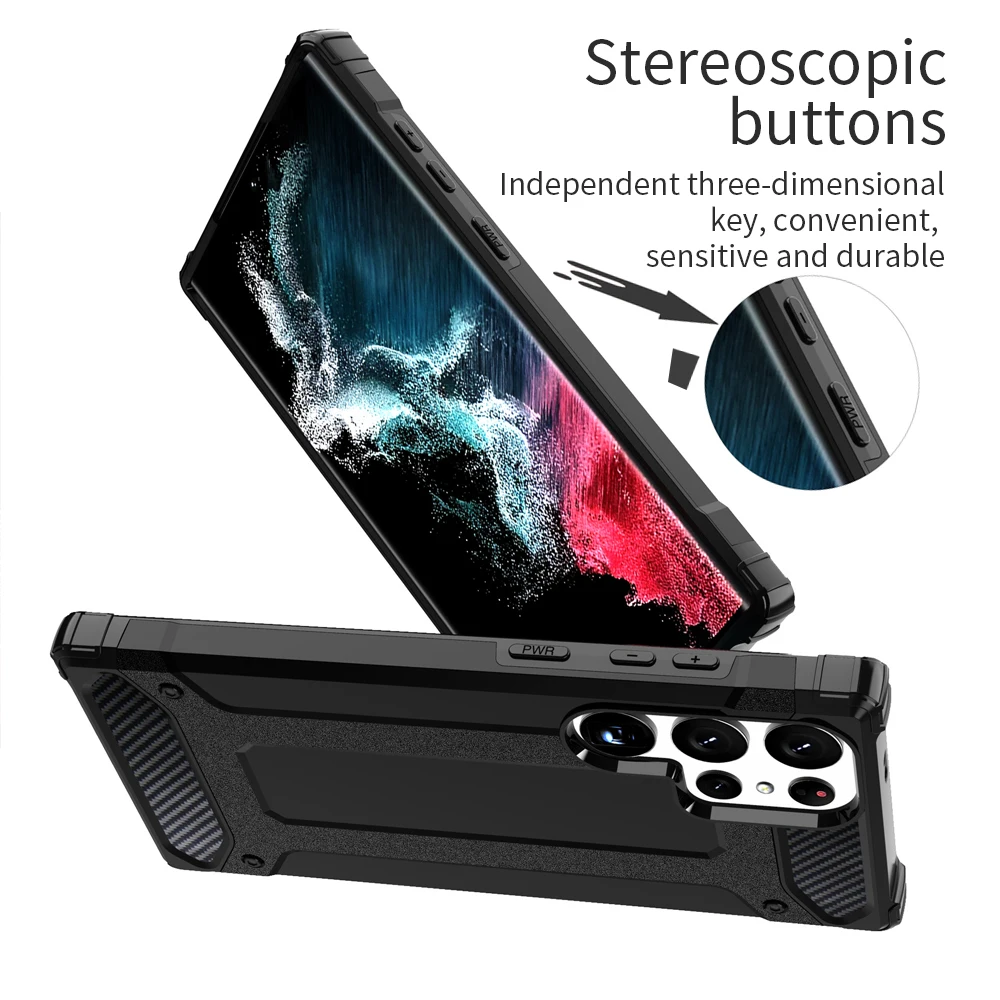 Military Rugged Armor Case For Samsung Galaxy S22 S21 Plus Note 20 Ultra S20 FE A73 A53 A33 A12 5G Shockproof Back Cover