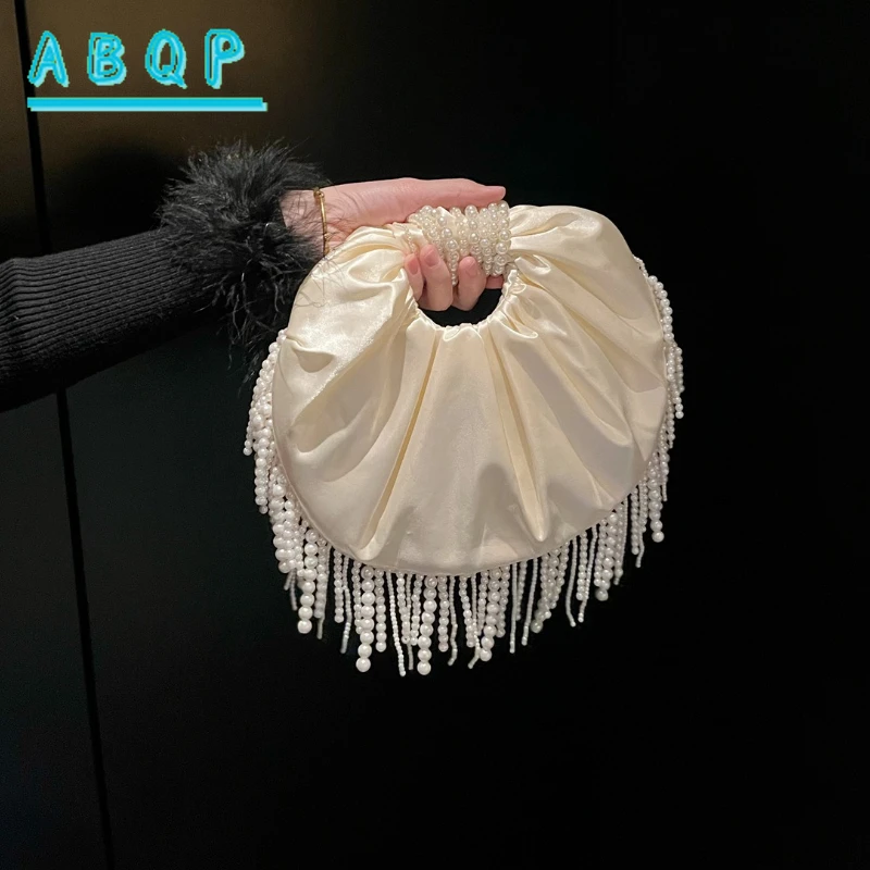 New Dinner Women's Bag Luxury Brand Mini Fashion Fringed Banquet Handbag High Quality Handmade Shiny Dinner Women's Bag